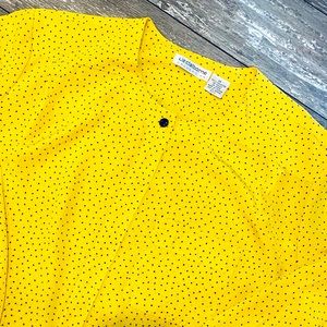 Vintage Liz Claiborne Yellow & Black Polka Dot Blouse